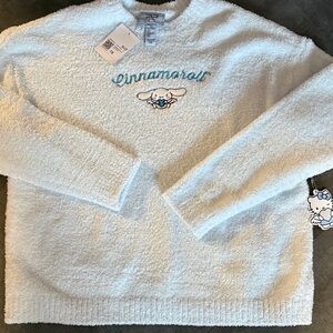 Hello kitty and friends fuzzy blue sweater